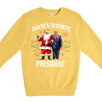 SantaS Favorite President Funny Trump Meaningful Gift Premium Crewneck Sweatshirt