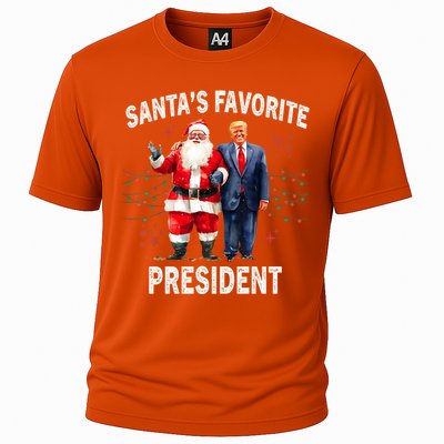 SantaS Favorite President Funny Trump Meaningful Gift Cooling Performance Crew T-Shirt