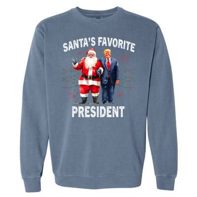 SantaS Favorite President Funny Trump Meaningful Gift Garment-Dyed Sweatshirt