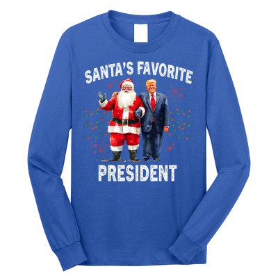 SantaS Favorite President Funny Trump Meaningful Gift Long Sleeve Shirt