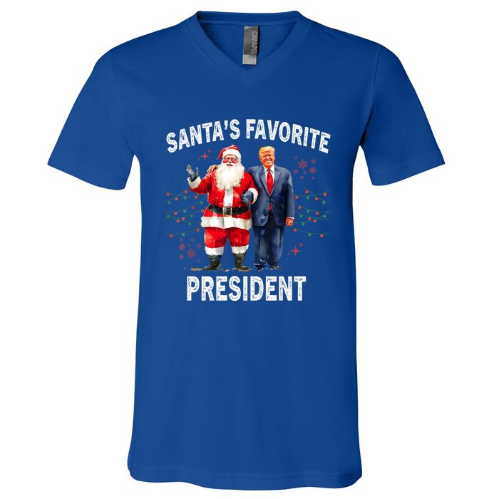 SantaS Favorite President Funny Trump Meaningful Gift V-Neck T-Shirt