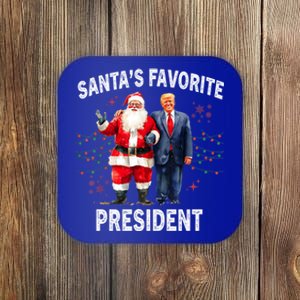 SantaS Favorite President Funny Trump Meaningful Gift Coaster