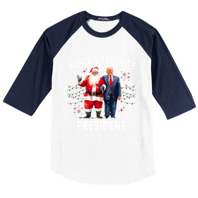 SantaS Favorite President Funny Trump Meaningful Gift Baseball Sleeve Shirt