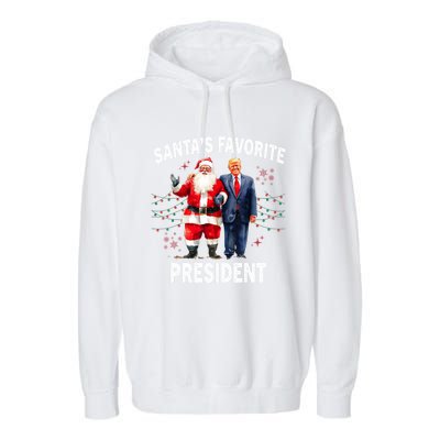 SantaS Favorite President Funny Trump Meaningful Gift Garment-Dyed Fleece Hoodie