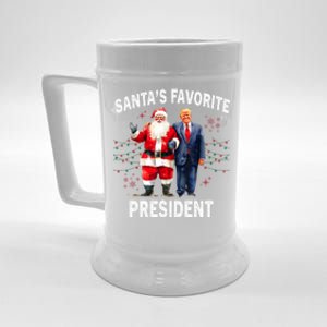 SantaS Favorite President Funny Trump Meaningful Gift Beer Stein