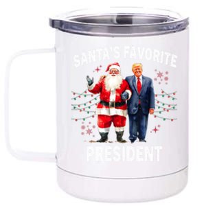 SantaS Favorite President Funny Trump Meaningful Gift 12 oz Stainless Steel Tumbler Cup