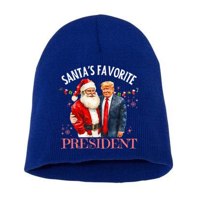 SantaS Favorite President Christmas Trump 47th Short Acrylic Beanie
