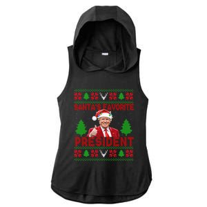 SantaS Favorite President Funny Trump Ugly Xmas Great Gift Ladies PosiCharge Tri-Blend Wicking Draft Hoodie Tank