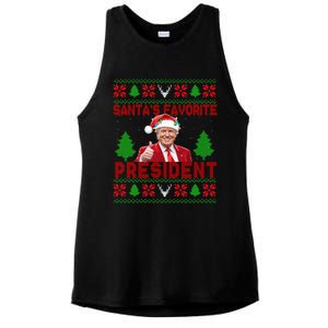 SantaS Favorite President Funny Trump Ugly Xmas Great Gift Ladies PosiCharge Tri-Blend Wicking Tank