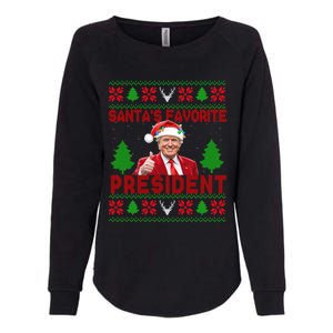 SantaS Favorite President Funny Trump Ugly Xmas Great Gift Womens California Wash Sweatshirt