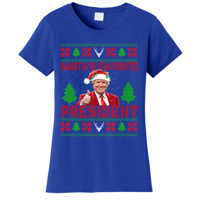 SantaS Favorite President Funny Trump Ugly Xmas Great Gift Women's T-Shirt