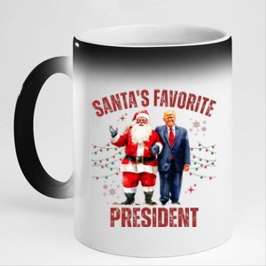 SantaS Favorite President Christmas Funny Trump Xmas Pajama 11oz Black Color Changing Mug