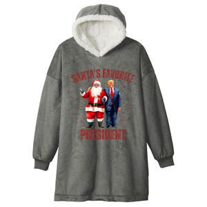 SantaS Favorite President Christmas Funny Trump Xmas Pajama Hooded Wearable Blanket