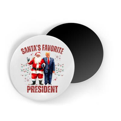 SantaS Favorite President Christmas Funny Trump Xmas Pajama Magnet