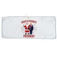 SantaS Favorite President Christmas Funny Trump Xmas Pajama Large Microfiber Waffle Golf Towel