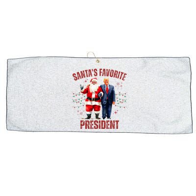 SantaS Favorite President Christmas Funny Trump Xmas Pajama Large Microfiber Waffle Golf Towel