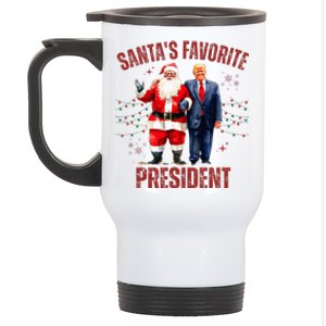 SantaS Favorite President Christmas Funny Trump Xmas Pajama Stainless Steel Travel Mug