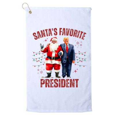 SantaS Favorite President Christmas Funny Trump Xmas Pajama Platinum Collection Golf Towel