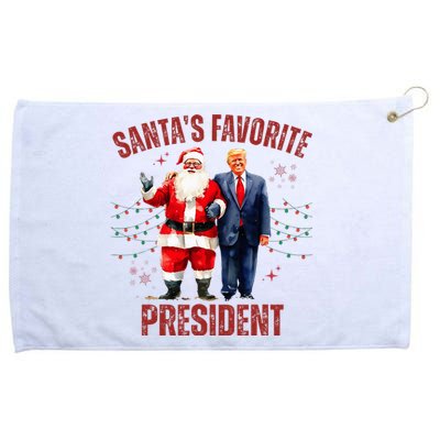 SantaS Favorite President Christmas Funny Trump Xmas Pajama Grommeted Golf Towel