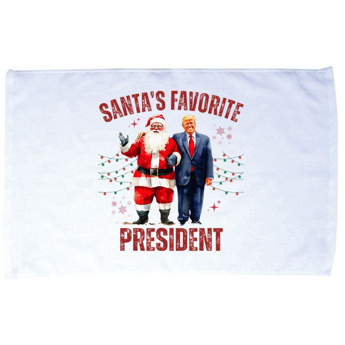 SantaS Favorite President Christmas Funny Trump Xmas Pajama Microfiber Hand Towel