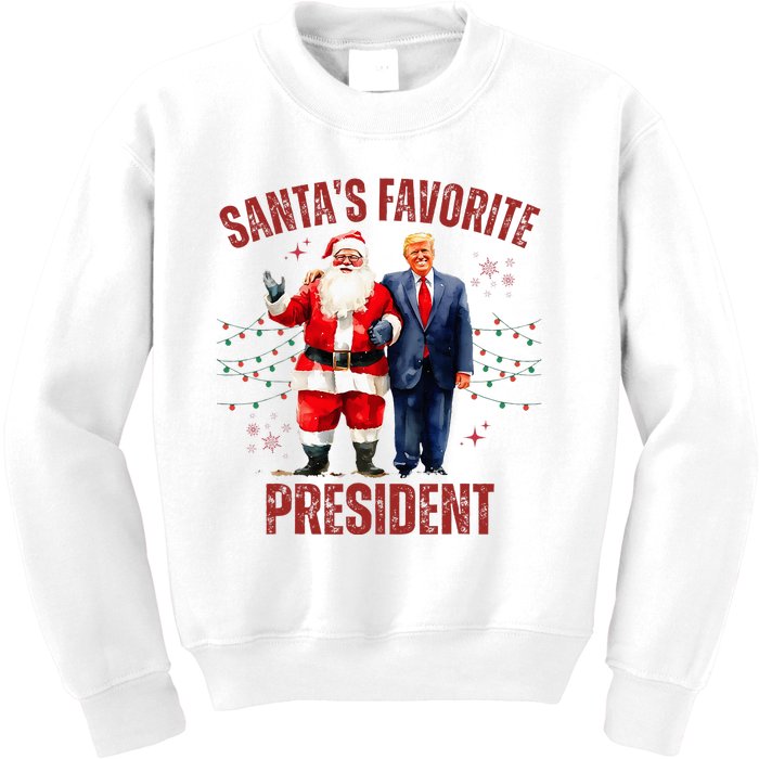 SantaS Favorite President Christmas Funny Trump Xmas Pajama Kids Sweatshirt