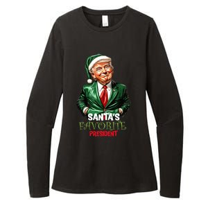 SantaS Favorite President Santa Elf Trump 2024 Christmas Gift Womens CVC Long Sleeve Shirt