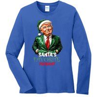 SantaS Favorite President Santa Elf Trump 2024 Christmas Gift Ladies Long Sleeve Shirt