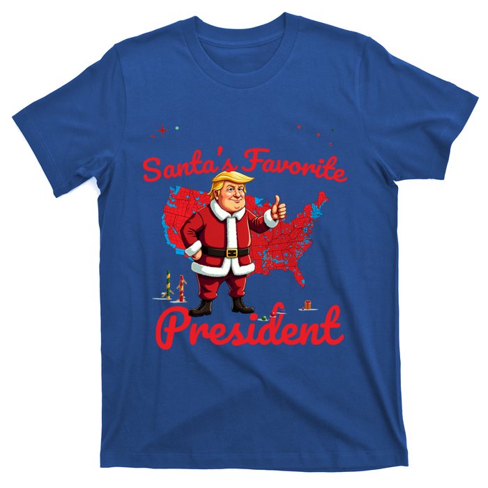 SantaS Favorite President Trump As Santa Results Map Funny Gift T-Shirt