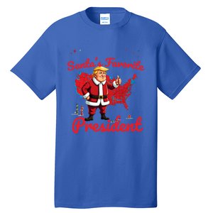 SantaS Favorite President Trump As Santa Results Map Funny Gift Tall T-Shirt