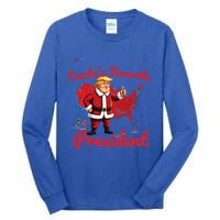 SantaS Favorite President Trump As Santa Results Map Funny Gift Tall Long Sleeve T-Shirt