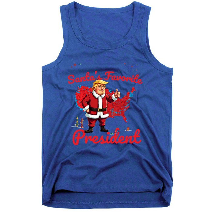 SantaS Favorite President Trump As Santa Results Map Funny Gift Tank Top