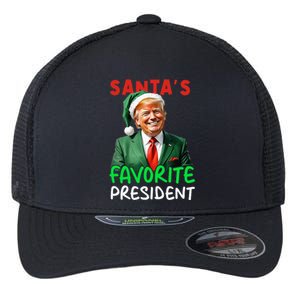 SantaS Favorite President Trump Christmas Santa Hat Flexfit Unipanel Trucker Cap