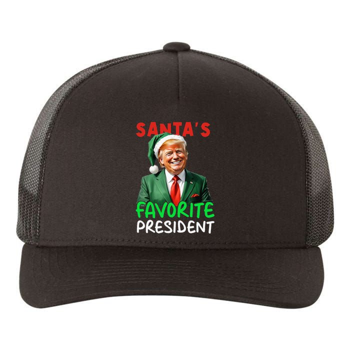 SantaS Favorite President Trump Christmas Santa Hat Yupoong Adult 5-Panel Trucker Hat