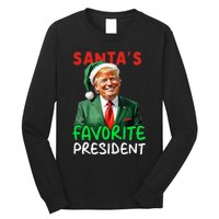 SantaS Favorite President Trump Christmas Santa Hat Long Sleeve Shirt