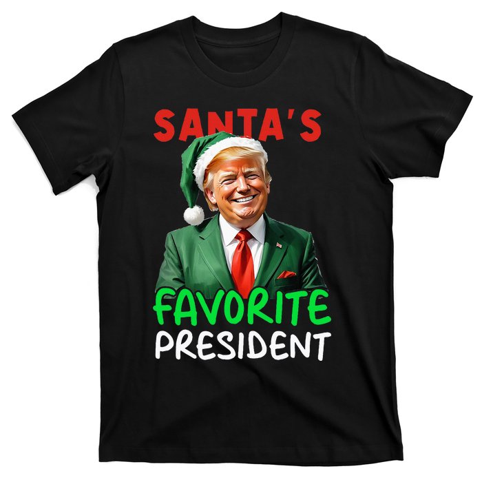 SantaS Favorite President Trump Christmas Santa Hat T-Shirt