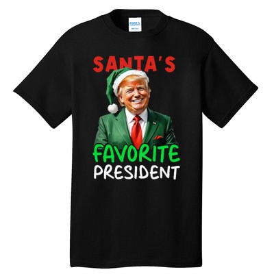 SantaS Favorite President Trump Christmas Santa Hat Tall T-Shirt