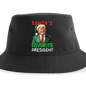 SantaS Favorite President Trump Christmas Santa Hat Sustainable Bucket Hat