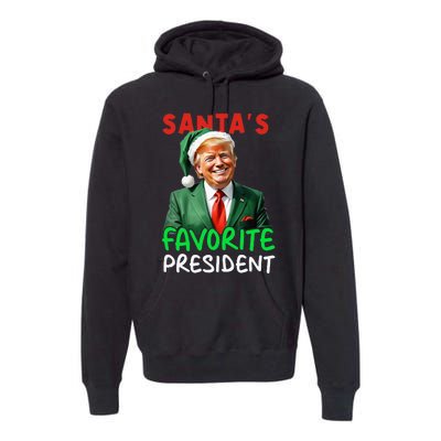 SantaS Favorite President Trump Christmas Santa Hat Premium Hoodie