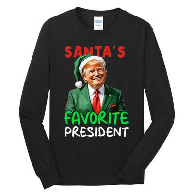 SantaS Favorite President Trump Christmas Santa Hat Tall Long Sleeve T-Shirt