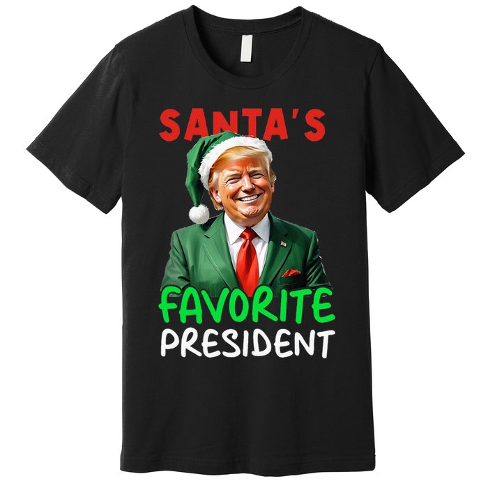 SantaS Favorite President Trump Christmas Santa Hat Premium T-Shirt