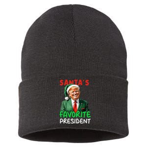 SantaS Favorite President Trump Christmas Santa Hat Sustainable Knit Beanie