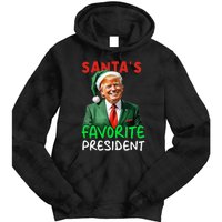 SantaS Favorite President Trump Christmas Santa Hat Tie Dye Hoodie