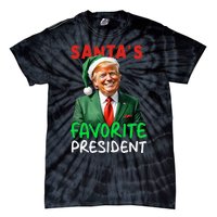 SantaS Favorite President Trump Christmas Santa Hat Tie-Dye T-Shirt