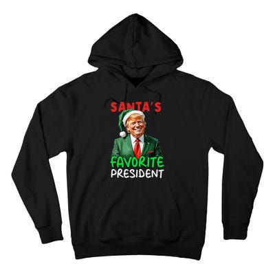 SantaS Favorite President Trump Christmas Santa Hat Tall Hoodie