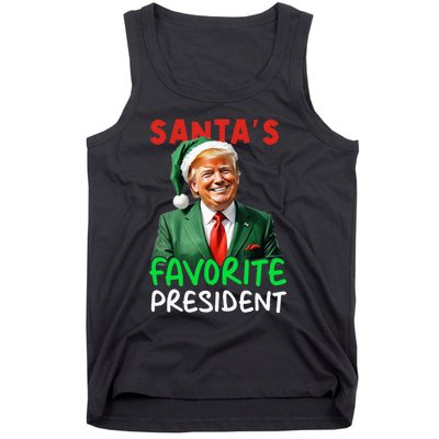 SantaS Favorite President Trump Christmas Santa Hat Tank Top