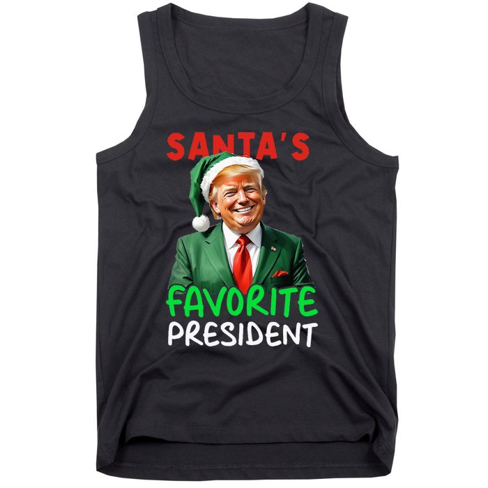 SantaS Favorite President Trump Christmas Santa Hat Tank Top