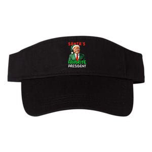 SantaS Favorite President Trump Christmas Santa Hat Valucap Bio-Washed Visor