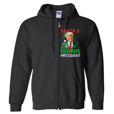 SantaS Favorite President Trump Christmas Santa Hat Full Zip Hoodie