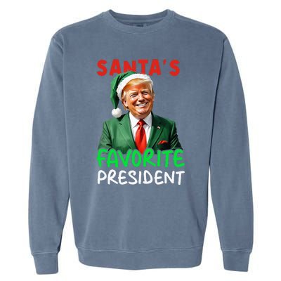 SantaS Favorite President Trump Christmas Santa Hat Garment-Dyed Sweatshirt