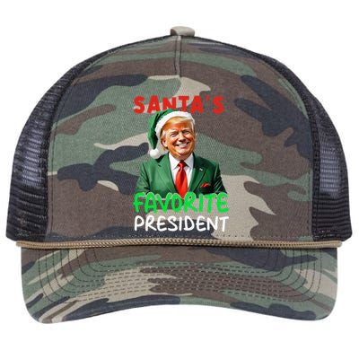 SantaS Favorite President Trump Christmas Santa Hat Retro Rope Trucker Hat Cap